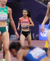 　女子５０００メートル決勝、１２位の田中希実（撮影・石井剣太郎）