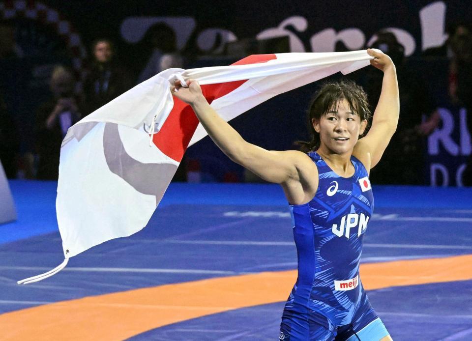 　女子５３キロ級で優勝した村山春菜（共同）