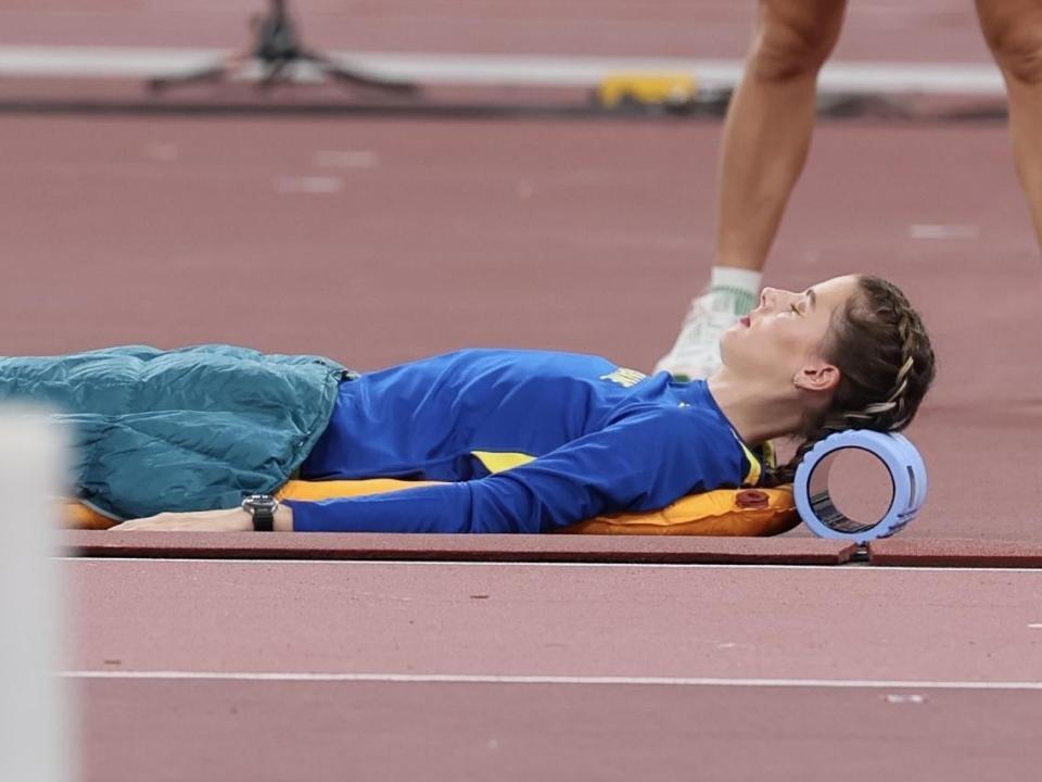 　女子走り高跳び決勝に臨むマフチフ（撮影・石井剣太郎）