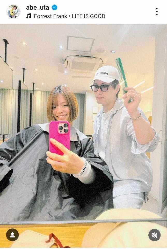 　阿部詩のインスタグラム（＠ａｂｅ＿ｕｔａ）から