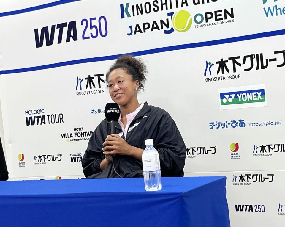 　大会への意気込みを語る大坂なおみ