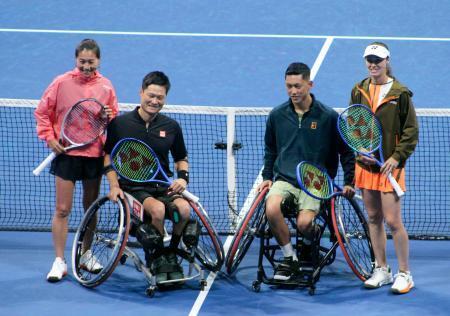 小田凱人、ヒンギスさんとペア　国枝・伊達組と対戦