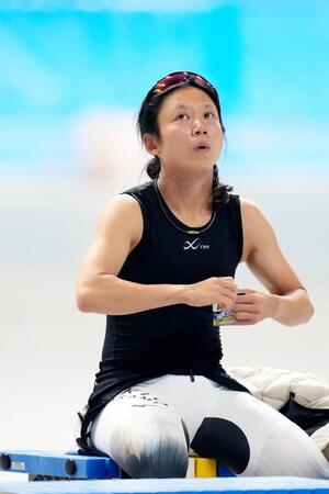 　女子５００メートルのレースを終えた高木美帆