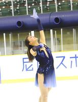 　ＳＰの演技をする坂本花織（撮影・中野裕美子）