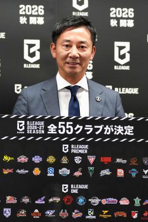 　記者会見したＢリーグの島田慎二チェアマン＝東京都文京区