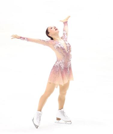 　ＳＰで演技を終え、ポーズを決める樋口新葉（撮影・中田匡峻）