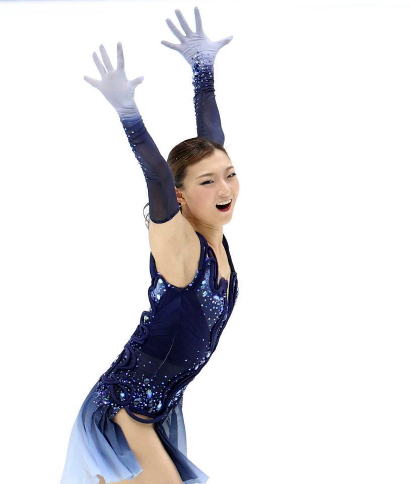 　ＳＰで演技を披露する坂本花織（撮影・中田匡峻）