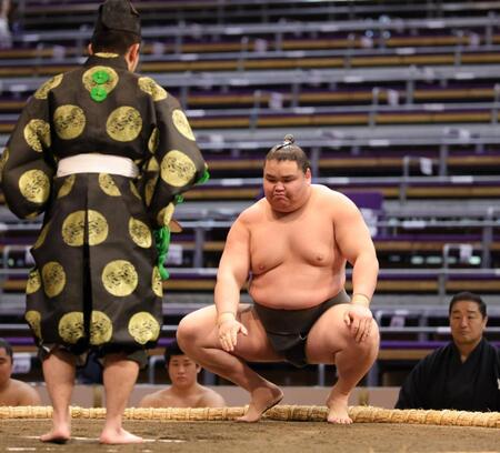 　前相撲で３勝し、来場所から序の口でデビューする旭富士（撮影・坂部計介）