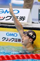 　男子１００メートル平泳ぎで優勝した大橋信