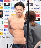 　男子４００ｍ個人メドレー決勝で優勝した西川我咲（撮影・開出牧）