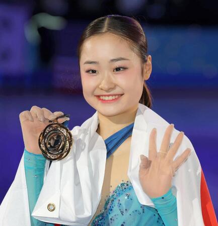 　４連覇を達成し笑顔の島田麻央（撮影・吉澤敬太）