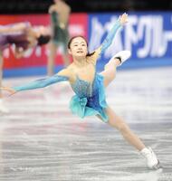 　練習する島田麻央（撮影・吉澤敬太）