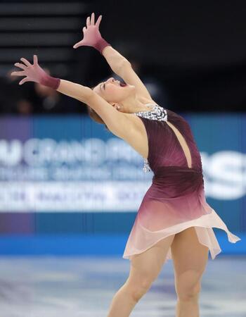 　フリーで渾身の演技を見せた坂本花織（撮影・吉澤敬太）