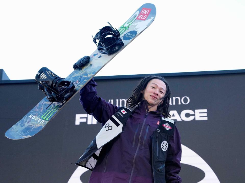 　男子ハーフパイプで優勝した平野歩夢（共同）