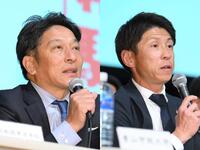 　（左から）青学大・原晋監督、駒大・藤田敦史監督