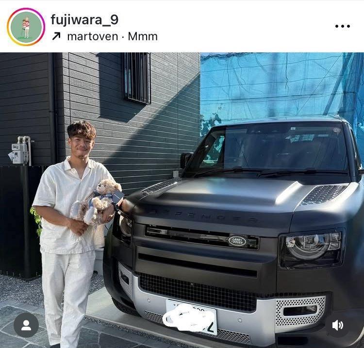 藤原忍インスタグラム（ｆｕｊｉｗａｒａ＿９）より