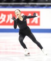 　公開練習に臨む島田麻央（撮影・石井剣太郎）