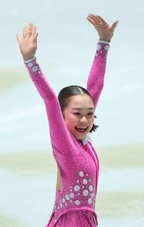 女子ＳＰ　演技する島田麻央　※※　＝国立代々木競技場