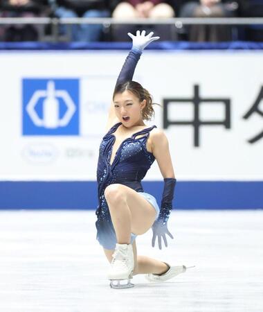 　女子ＳＰで演技する坂本花織（撮影・石井剣太郎）