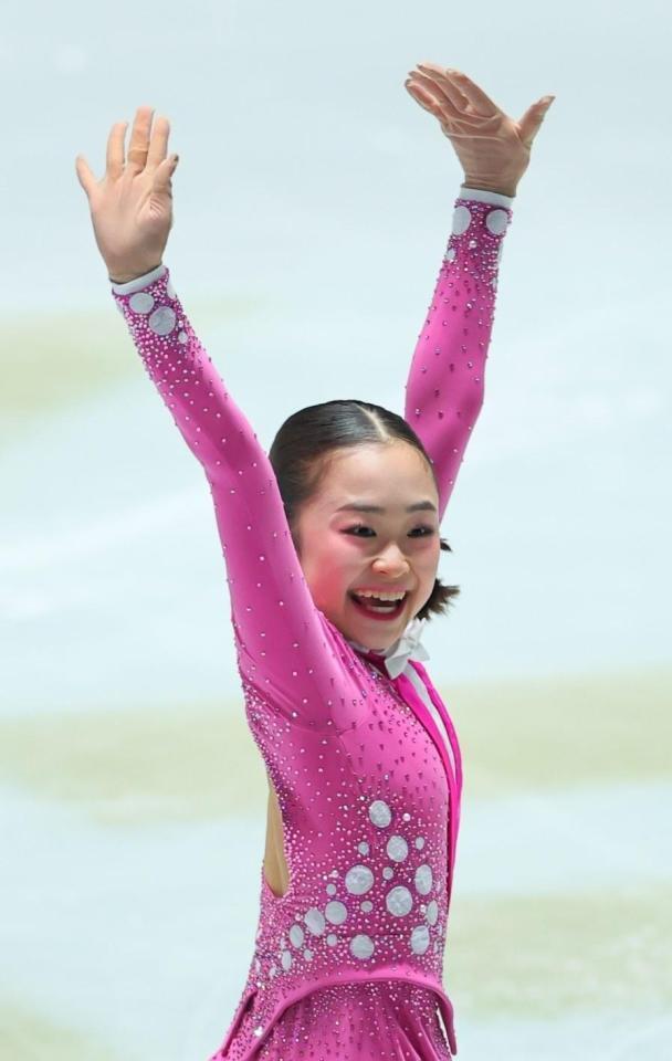 女子ＳＰ　演技する島田麻央　※※　＝国立代々木競技場