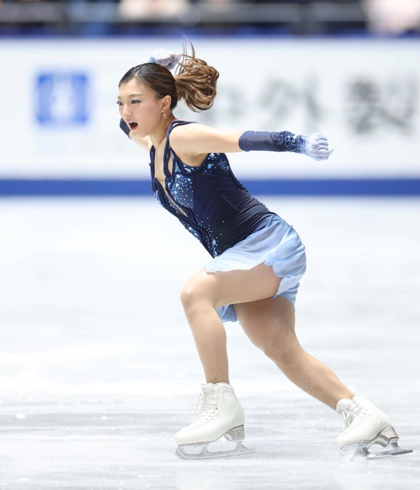 　女子ＳＰで演技する坂本花織（撮影・石井剣太郎）