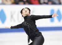 　フリーの演技をする友野一希（撮影・石井剣太郎）