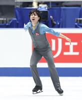 　フリーの演技をする三浦佳生（撮影・石井剣太郎）