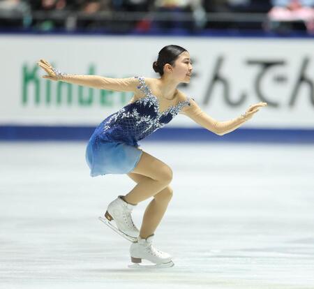 　フリーの演技をする千葉百音（撮影・石井剣太郎）