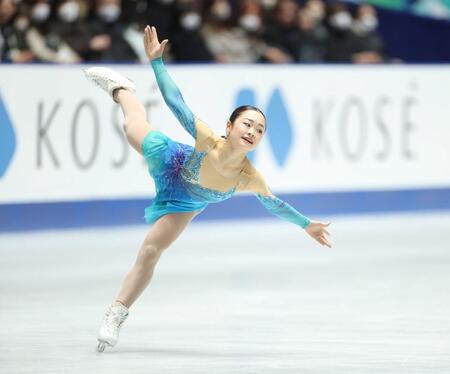 　フリーの演技をする島田麻央（撮影・石井剣太郎）