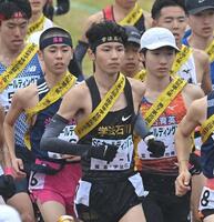 　男子１区で驚異的な日本選手最高記録をマークした学法石川・増子陽太（撮影・飯室逸平）