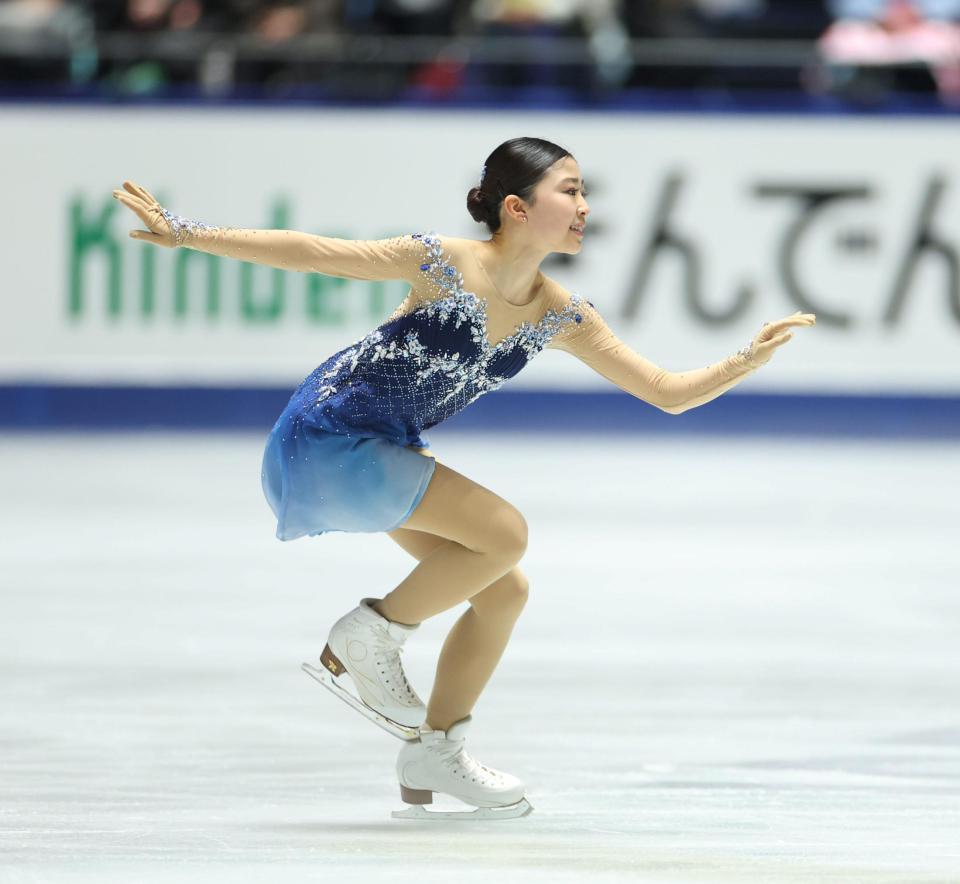 　フリーの演技をする千葉百音（撮影・石井剣太郎）