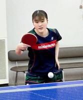 　来年１月の全日本選手権に向けて練習を公開した大藤沙月