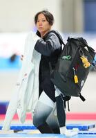 　公式練習を終え引き揚げる高木美帆