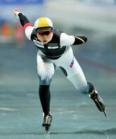 　女子１０００メートル、滑走する高木美帆