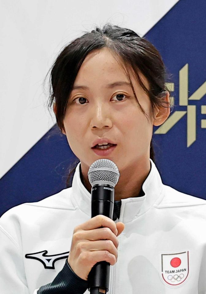 　五輪代表に選ばれ、抱負を語る高木美帆