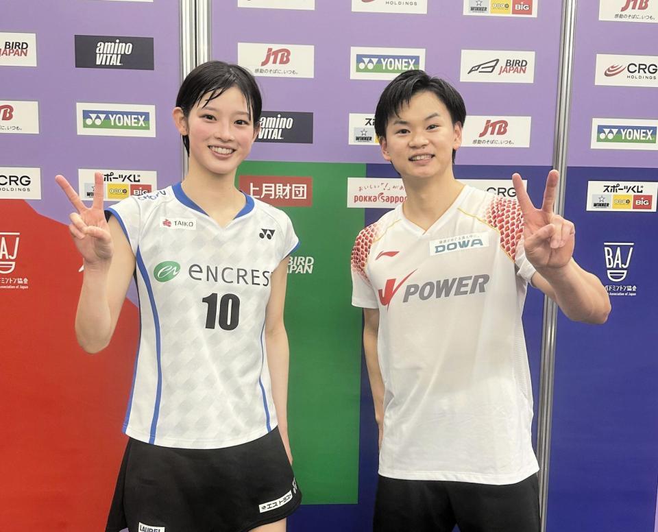 　初Ｖに王手をかけた渡辺（右）、田口組