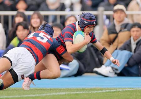 　後半、日本航空石川・梅崎が左隅へ飛び込みトライ
