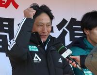 　取材に応じる青学大・原晋監督（撮影・石井剣太郎）