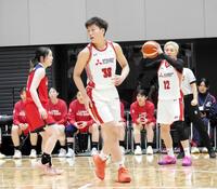 　パスを出す吉田亜沙美