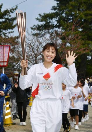 　聖火ランナーの浅尾美和さん＝２０２１年撮影