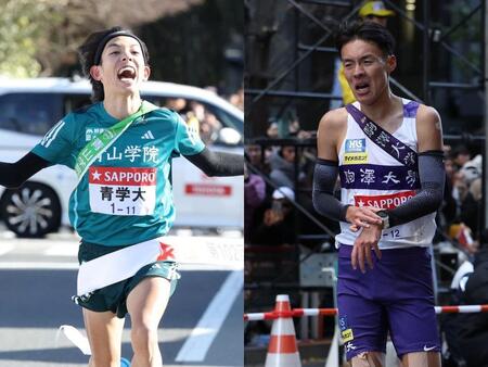 　青学大・黒田（左）と駒大・佐藤