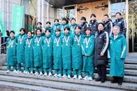 　優勝報告会を行った青学大駅伝部