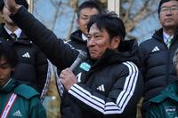 　優勝報告会に出席した青学大・原監督