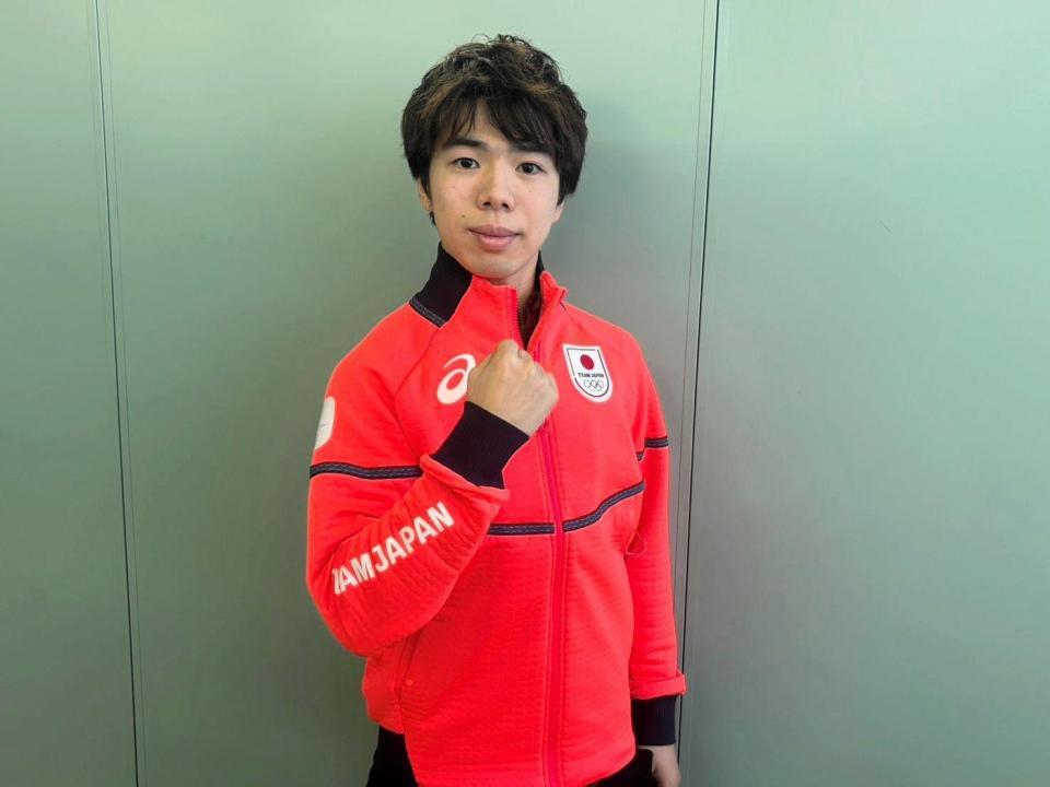 　練習を公開した五輪代表の佐藤駿