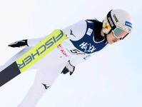 　Ｗ杯ジャンプ女子個人第１戦で初優勝した丸山希＝２０２５年１１月（共同）