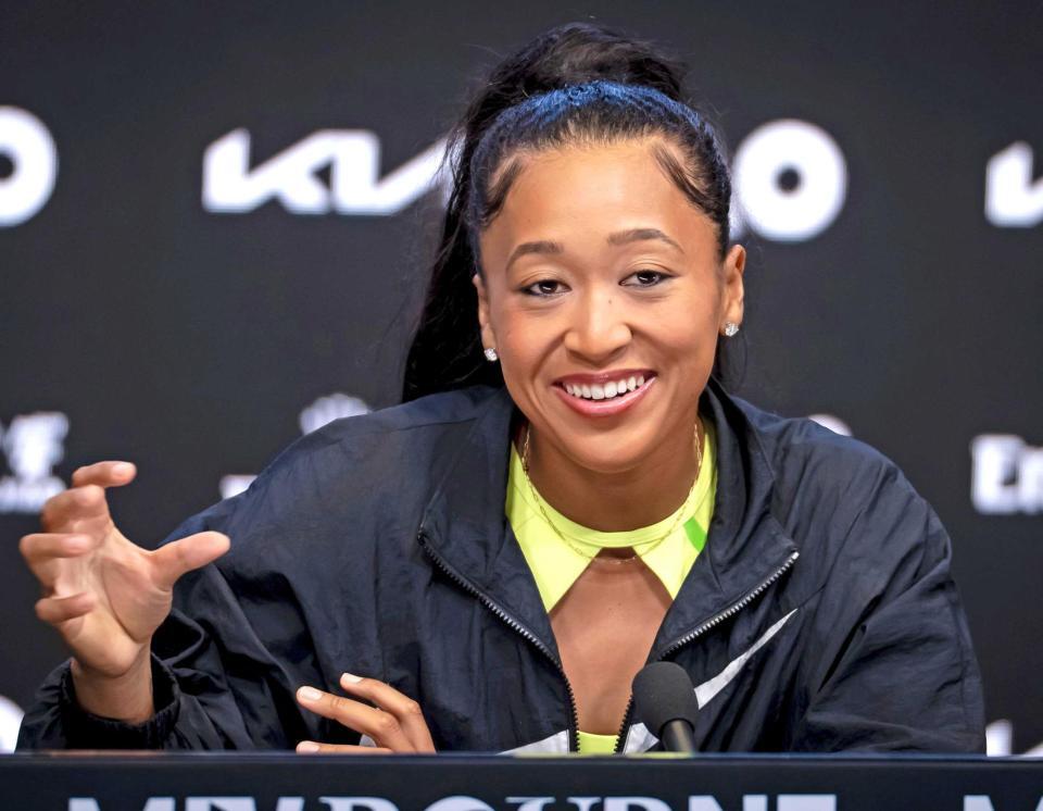 　全豪オープンテニスに向け、会見する大坂なおみ（ゲッティ＝共同）