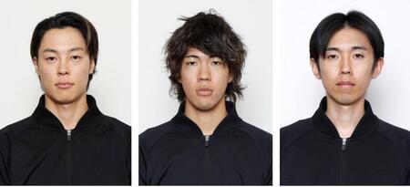 （左から）小林陵侑、二階堂蓮、中村直幹　