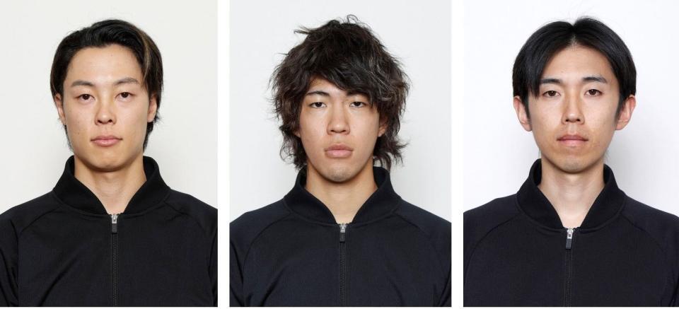 （左から）小林陵侑、二階堂蓮、中村直幹　