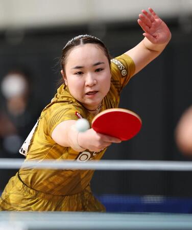 女子シングルス６回戦で横井咲桜に敗れた伊藤美誠
