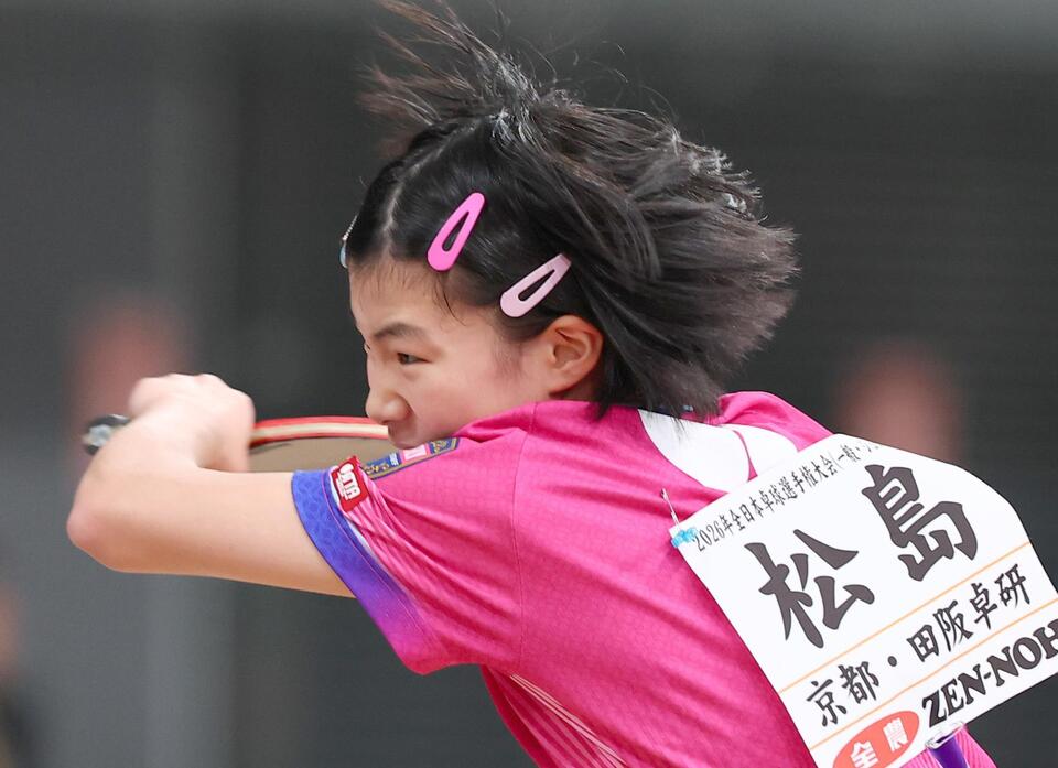 女子シングルス５回戦で橋本帆乃香に敗れた松島美空